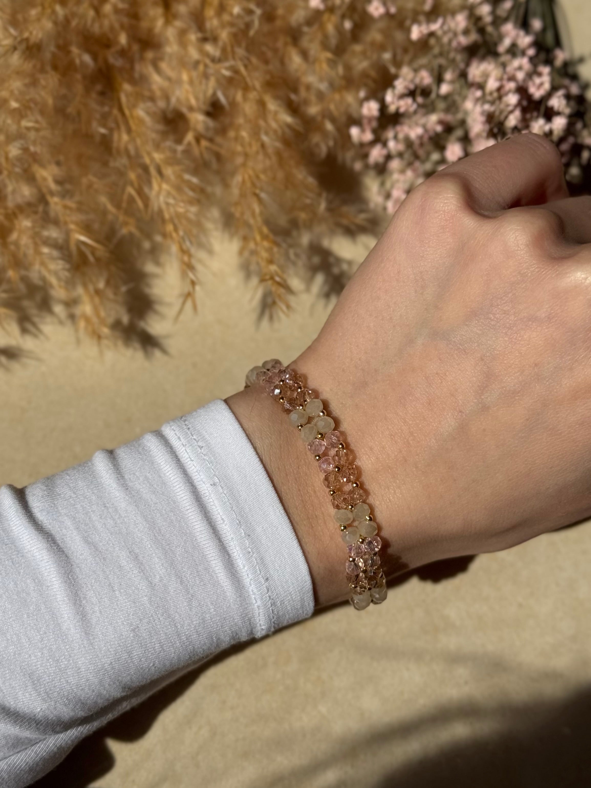 zartes rosa Kristallarmband 💗