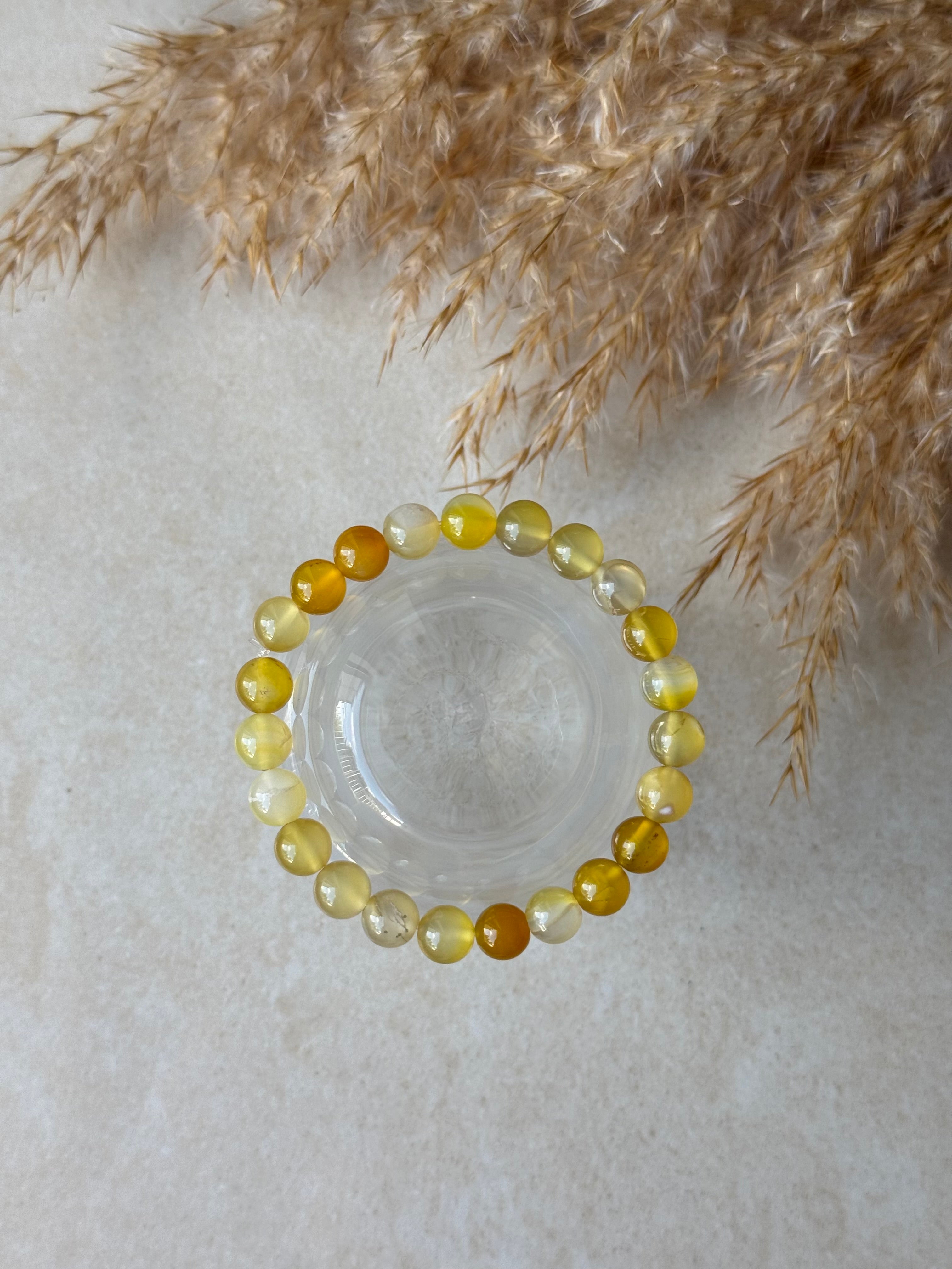Gelb Achat Naturstein perlenarmband 💛