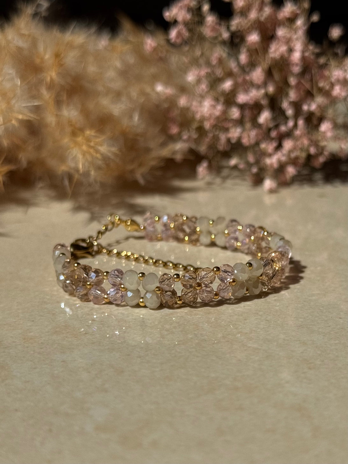 zartes rosa Kristallarmband 💗