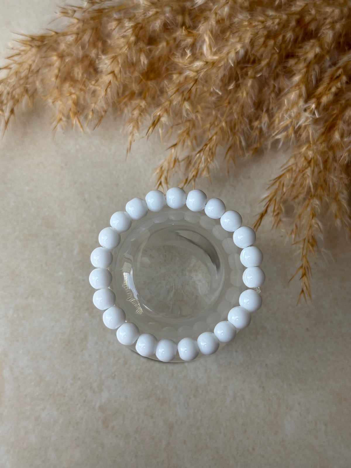 Weiß Achat Natursteinperlen Armband 🤍
