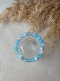 hellblau Achat Naturstein Perlenarmband 🩵