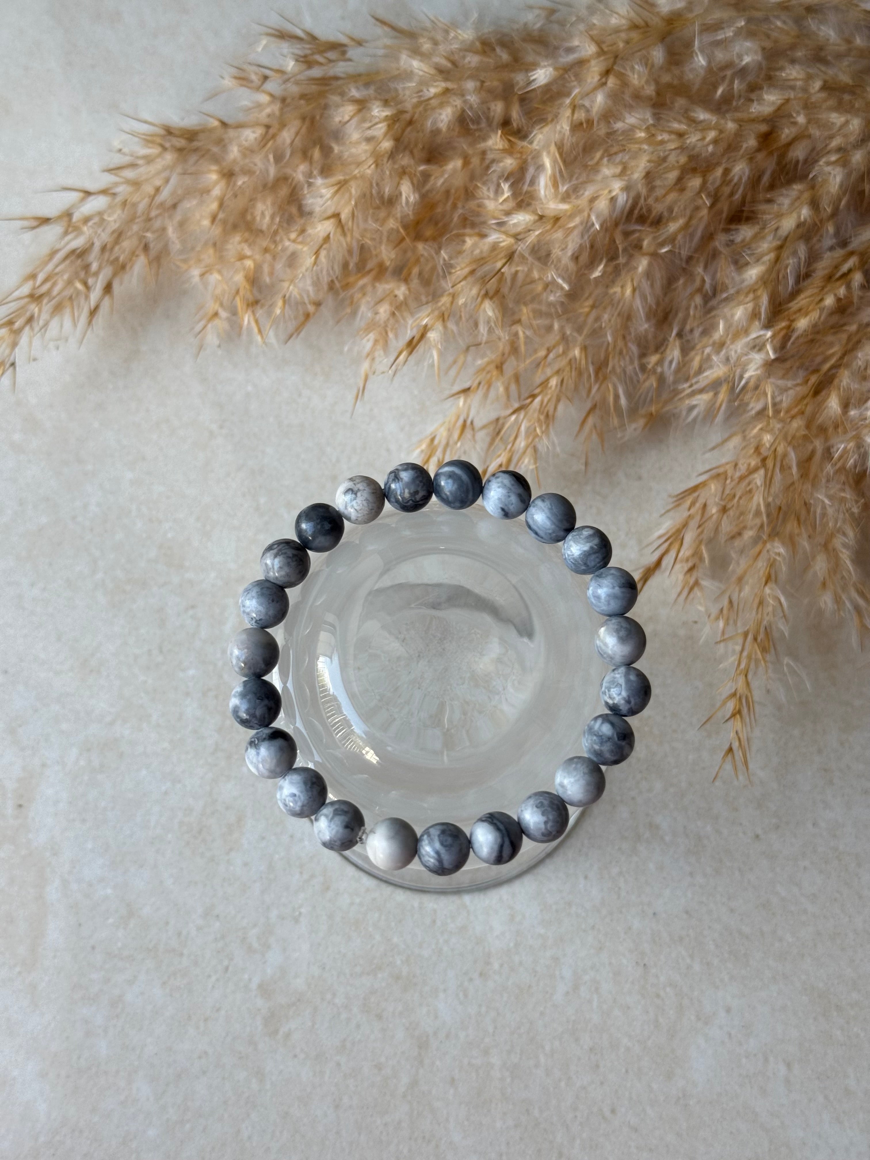 Jaspis Natustein Perlenarmband
